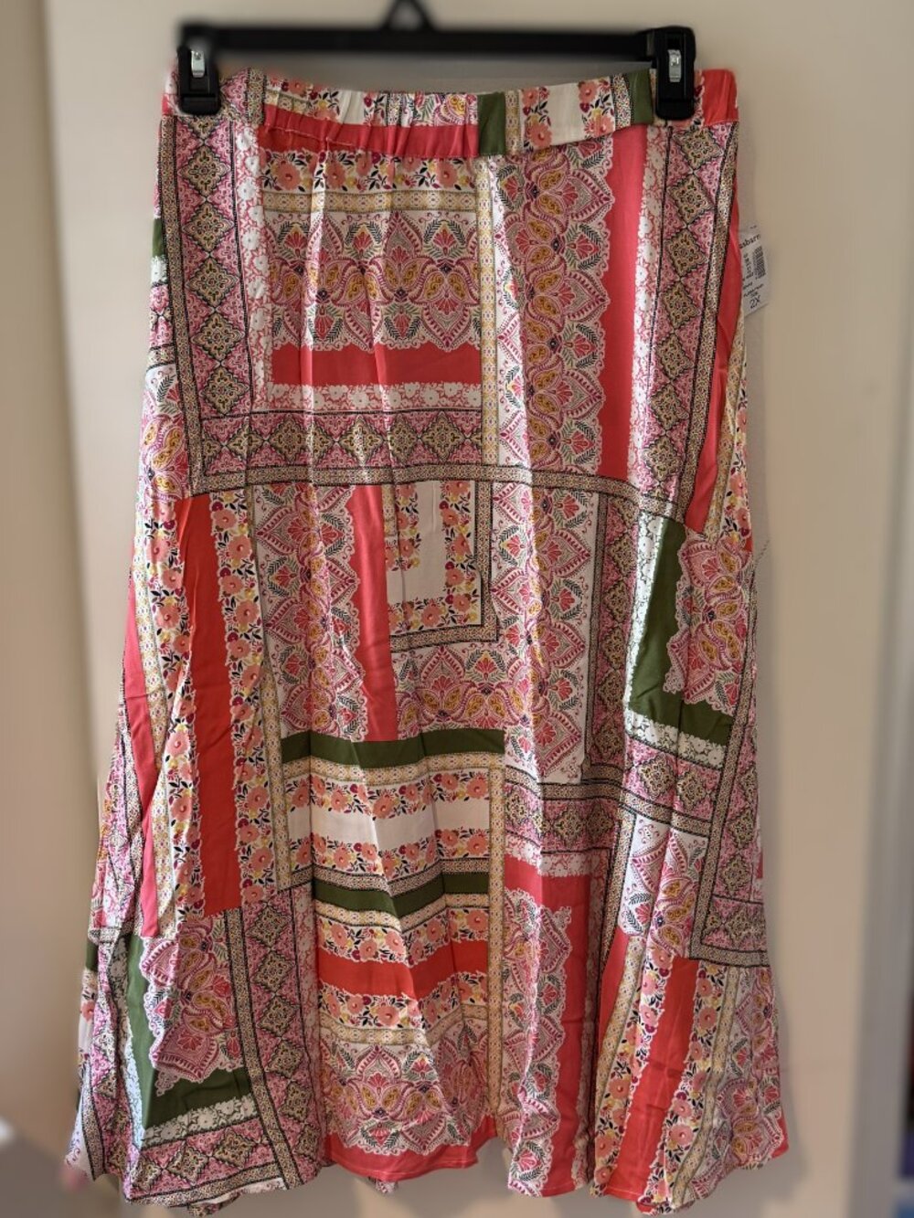 Boho Patchwork Midi Skirt Women’s 2X